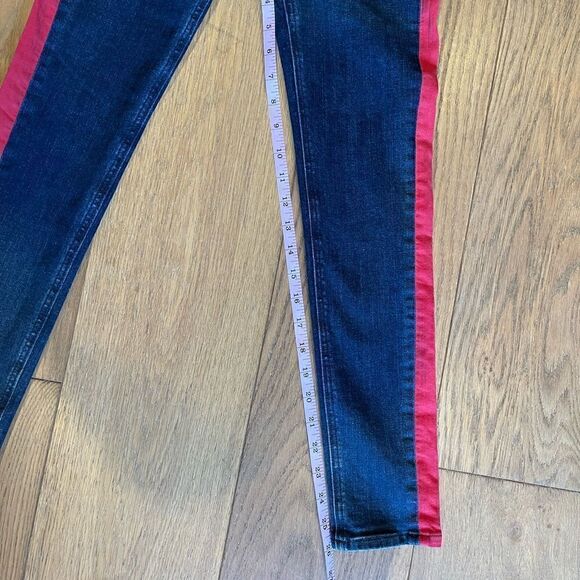 Rag & Bone Igloo Red & Indigo High Rise ‘Maize’ Classic Skinny Fit Jean.Size 28 - Picture 3 of 11